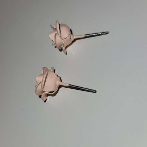 Pink Rose Stud Earrings - Picture 4 of 5